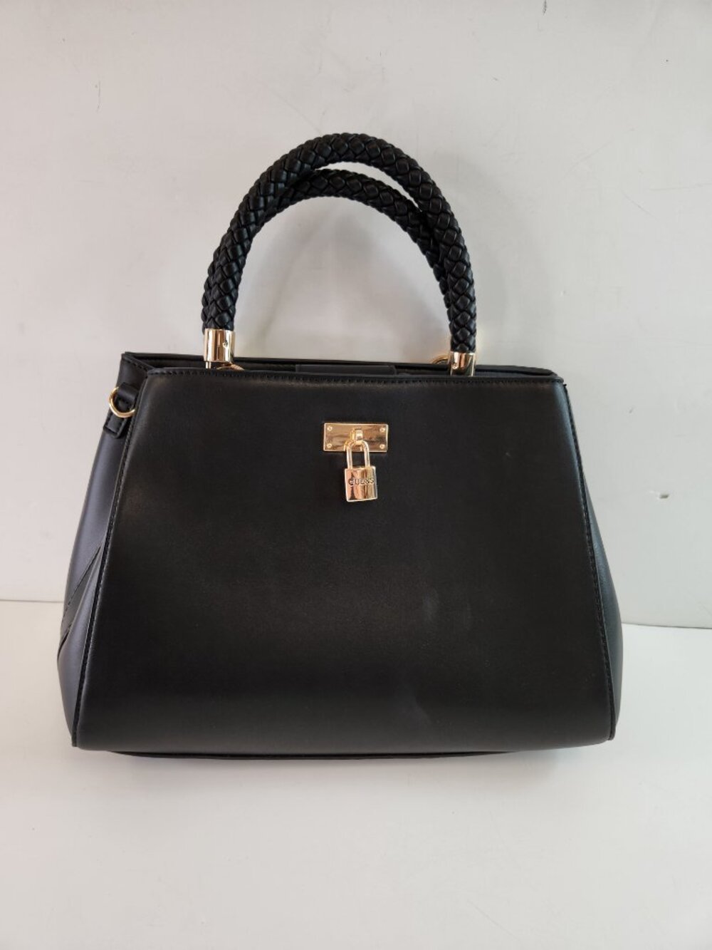 Guess Clover Creek Satchel in Black - No Shoulder Strap